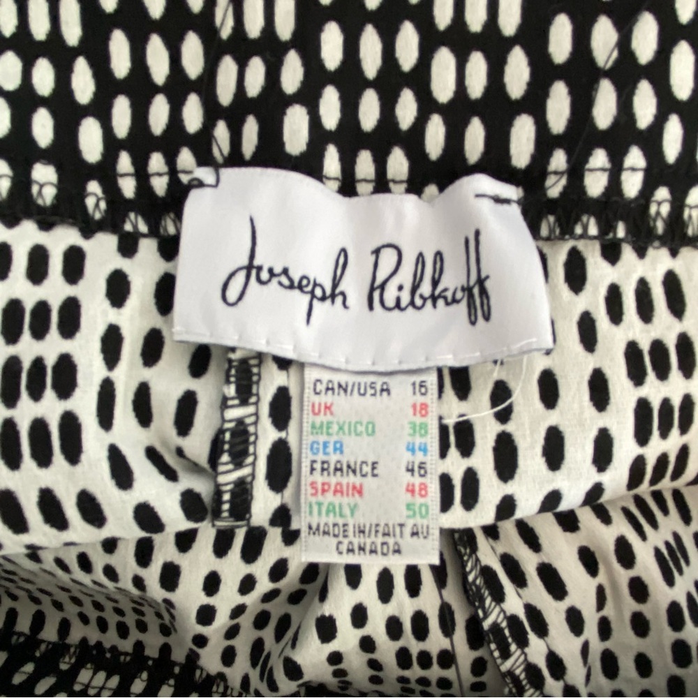 Joseph Ribkoff straight leg pull on pants black with white dots - Picture 10 of 13